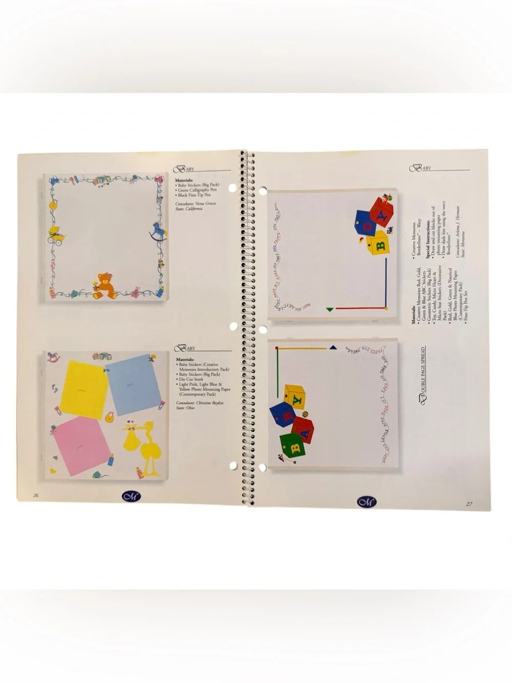 Vintage 1997 Creative Memories Scrapbook Page Design & Layout Idea Book Vol III